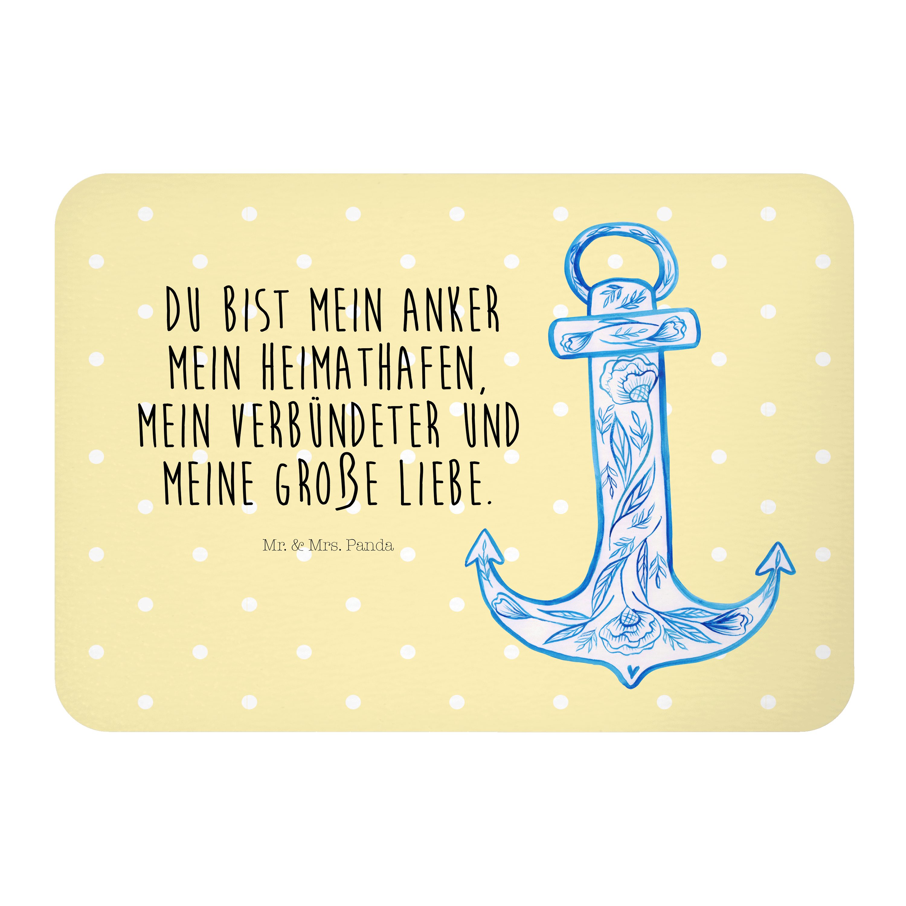 Mr. & Mrs. Panda Anker Blau Gelb Pastell Geschenk, lustige